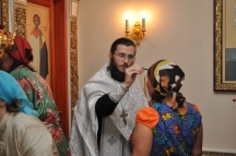 Молебен пред иконой Пресвятой Богородицы «Всецарица»,  пятилетие храма, расположенного на территории  онкологического центра. 31 августа 2011